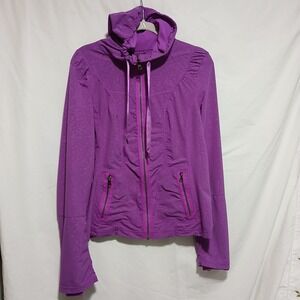 Zella Purple Full Zip‎ Active Jacket Hooded Lightweight Running Size M